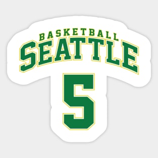 Seattle Basketball - Player Number 5 Sticker
